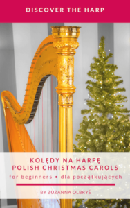Cover of the Polish Carols with harp and Christmas tree